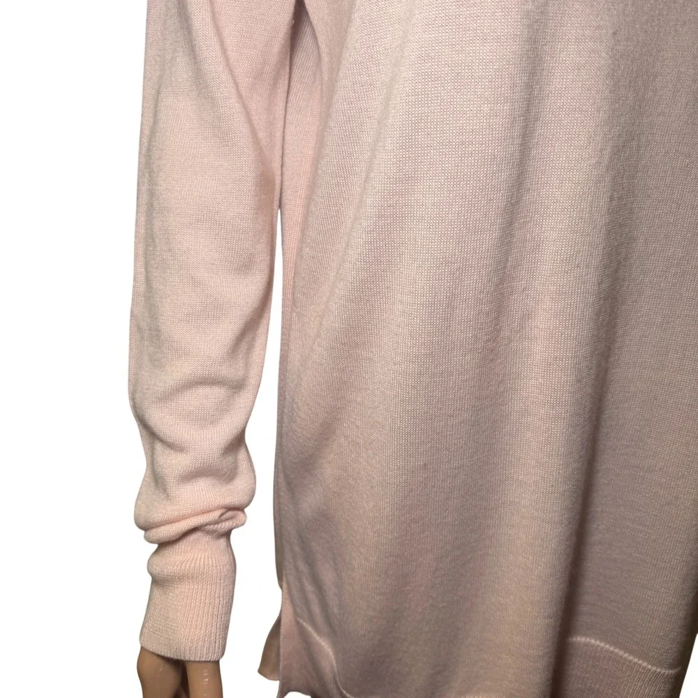 Ann Taylor Pink Merino Wool‎ Blend V-Neck Tunic Sweater Women's Medium